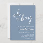 Oh Boy Boho minimalistisch Baby shower Kaart (Voorkant)