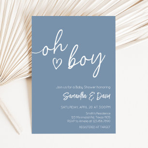 Oh Boy Boho minimalistisch Baby shower Kaart