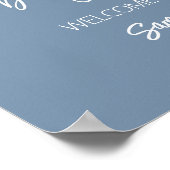 Oh Boy Boho Minimalistisch Baby shower Welkom Poster (Hoek)