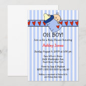 Oh Boy Bottle Boy Baby Shower Invitaties Kaart (Voorkant / Achterkant)
