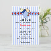 Oh Boy Bottle Boy Baby Shower Invitations (Debout devant)