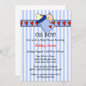 Oh Boy Bottle Boy Baby Shower Invitations (Devant / Derrière)