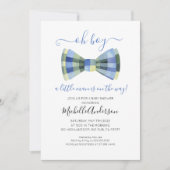 Oh Boy Bow Cravate Baby shower Invitation (Devant)