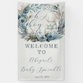 Oh Boy Bunny Rabbit Blue Floral Baby Sprinkle Spandoek (Verticaal)