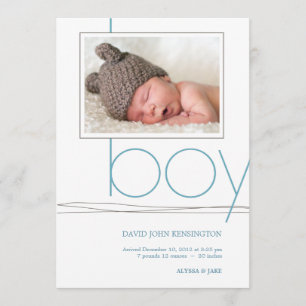 Oh Boy Custom Photo Faire-part de naissance