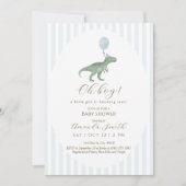 Oh Boy Dinosaur Baby Shower Invitation (Devant)