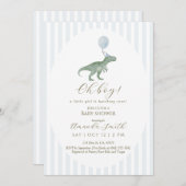 Oh Boy Dinosaur Baby Shower Invitation (Devant / Derrière)
