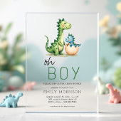 Oh Boy Dinosaur Schattigee Baby Boy Shower Acryl Uitnodigingen