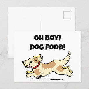 Oh Boy Dog Food Grappig hongerig puppy Cartoon Briefkaart