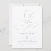 Oh Boy Dusty Blue Modern Baby shower Invitation (Devant)