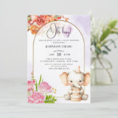 Oh Boy Elephant Baby Shower Invitation (Debout devant)