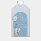 Oh Boy Elephant Boy Balloon Baby shower Cadeaulabel (Voorkant)