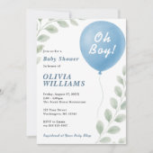 Oh Boy Eucalyptus PHOTO Greenery Baby Shower Kaart (Voorkant)