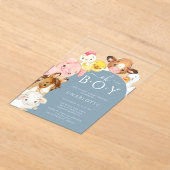 Oh Boy Farm Animaux Douche Invitation (Poser)