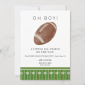Oh Boy football baby shower invitation (Devant)