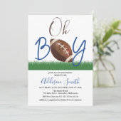 Oh Boy Football Baby shower Invitation (Debout devant)