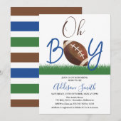 Oh Boy Football Baby shower Invitation (Devant / Derrière)