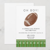 Oh Boy football baby shower uitnodiging (Voorkant / Achterkant)