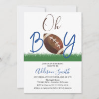Oh Boy Football Baby shower Uitnodiging