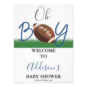 Oh Boy Football Baby shower Welkom Poster