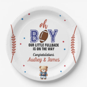 Oh Boy Football Theme Baby shower Papieren Bordje
