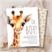 Oh Boy Giraffe Baby shower Budget Uitnodiging