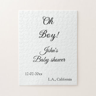 Oh Boy Girl baby shower Naam toevoegen Datum Jaar  Legpuzzel