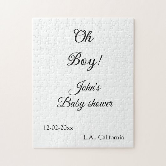 Oh Boy Girl baby shower Naam toevoegen Datum Jaar  Legpuzzel (Verticaal)