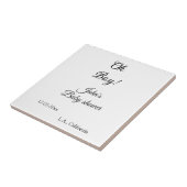 Oh Boy Girl baby shower Naam toevoegen Datum Jaar Tegeltje (Zijkant)