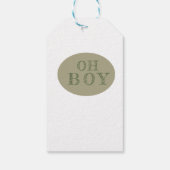 Oh Boy Green Camo Baby shower Dank je Cadeaulabel (Achterkant)