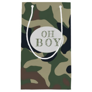 Oh Boy Green Camo Baby shower Klein Cadeauzakje
