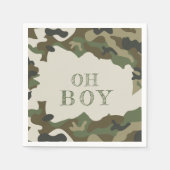 Oh Boy Green Camo Baby shower Servet (Voorkant)