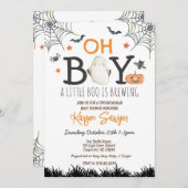 Oh Boy Halloween Baby shower Invitation (Devant / Derrière)