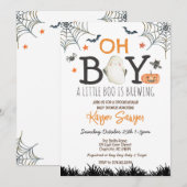 Oh Boy Halloween Baby shower Invitation Kaart (Voorkant / Achterkant)
