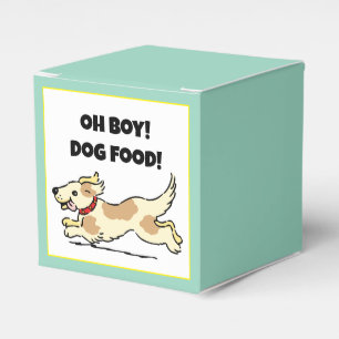 Oh Boy Hondenvoer Hongerige Puppy Cartoon Illustra Bedankdoosjes