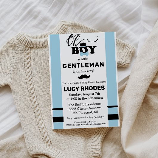 Oh Boy! Invitation pour Baby Shower