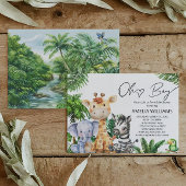 Oh Boy Jungle Safari Baby shower Green Invitation