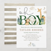 Oh Boy Jungle Safari Baby shower Invitation (Devant / Derrière)