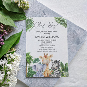 Oh Boy Jungle Safari Dieren Baby Shower Kaart