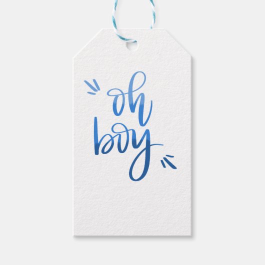 Oh Boy - Kalligrafie cadeau Label Cadeaulabel (Voorkant)