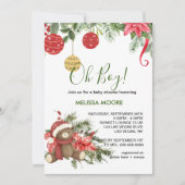 Oh boy kerstwinter baby shower kaart (Voorkant)