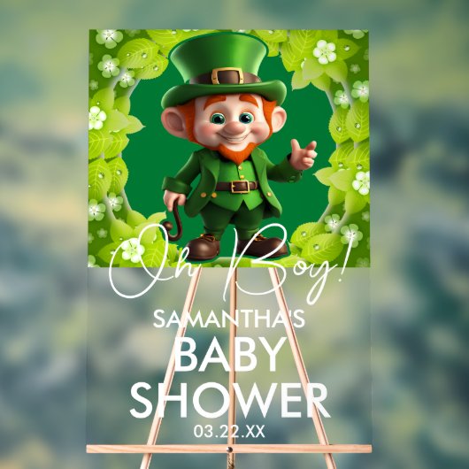 Oh Boy Leprechaun Baby shower Bienvenue (Neutre)