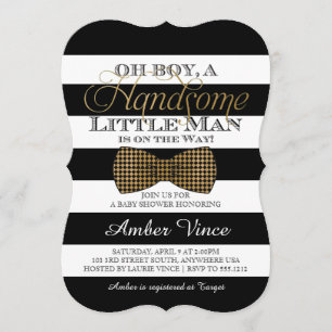 Oh Boy Little Man Baby shower Invitation Kaart