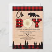 Oh Boy Lumberjack Baby shower invitation (Devant)