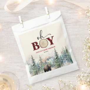 Oh Boy Lumberjack Woodland Forest Beer Baby shower Bedankzakje