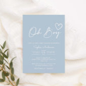 Oh Boy minimalistisch modern Baby shower Kaart