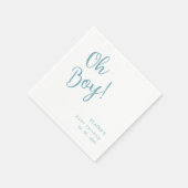 Oh Boy Modern Schattige Blauw Jongen Baby shower Servet (Hoek)