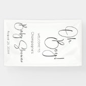 Oh Boy Modern Script Baby shower Spandoek (Horizontaal)