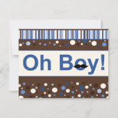 Oh Boy Mustache Baby shower Kaart (Voorkant)