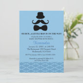 Oh Boy..Mustache Boy Baby shower Invitation Kaart (Staand voorkant)
